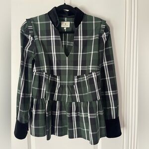 Tuckernuck Blackwatch plaid top, worn once, in excellent condition